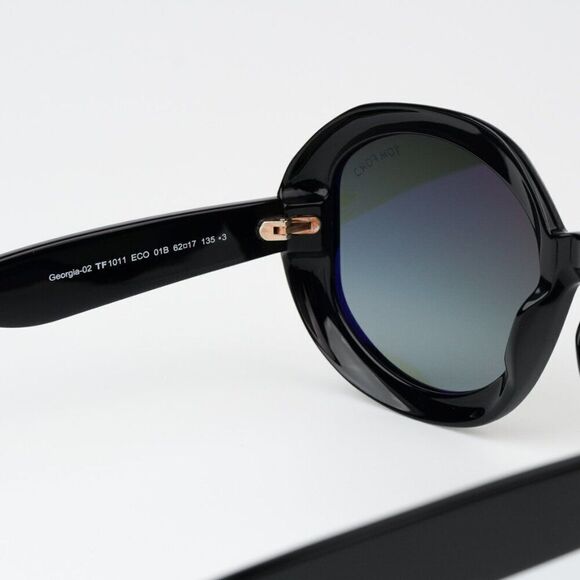 NEW Tom Ford FT1011/S 01B GEORGIA-02 Black Square Oversized Women Sunglasses - Picture 10 of 15